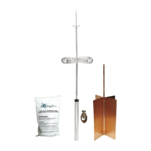 Kit Basico de Pararrayo con Punta Dipolo y Electrodo Tipo Rehilete. Instalacion en Poste o Torre.