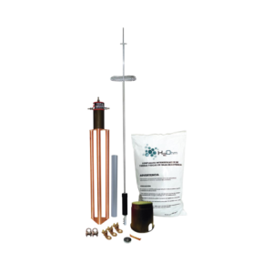 Kit de Pararrayo para Torre o Poste tipo Dipolo Corona con Electrodo y Accesorios de instalacion.